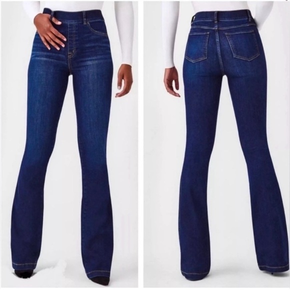SPANX Midnight Shade Flare Jeans XL - Picture 2 of 15
